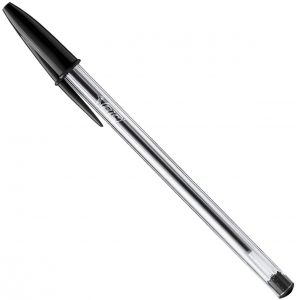 Bic Cristal Original Ballpoint Pens, Medium Point (1.0 mm), Black, Box of 50