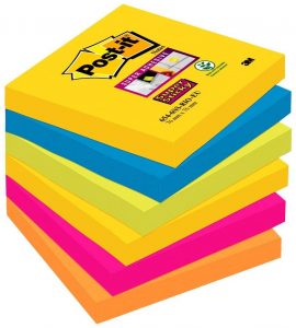 Post-it, Super Sticky Notes Pad, Coloured Notes Rio Collection