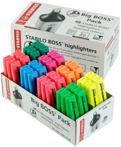 Highlighter – STABILO BOSS ORIGINAL Store Pack of 48 in 8 Assorted Colours