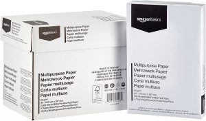 AmazonBasics Multipurpose Copy Paper A4 80gsm, 5×500 Sheets, White