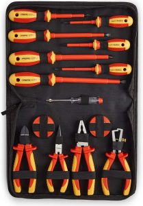 VonHaus VDE Screwdrivers and Pliers Hand Tool Set 15 Pcs – Insulated Handles, for Safe Electrical Work